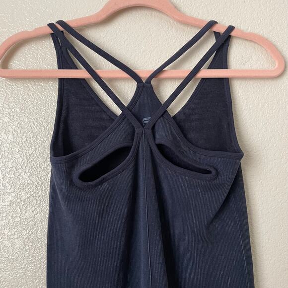 Fabletics Jumpsuit Womens Small Gray Seamless Ribbed Gym Workout Activewear - Picture 7 of 9